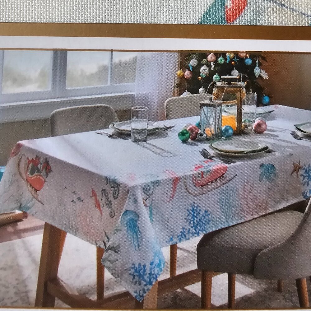 Coastal Beach Home Christmas Tablecloth